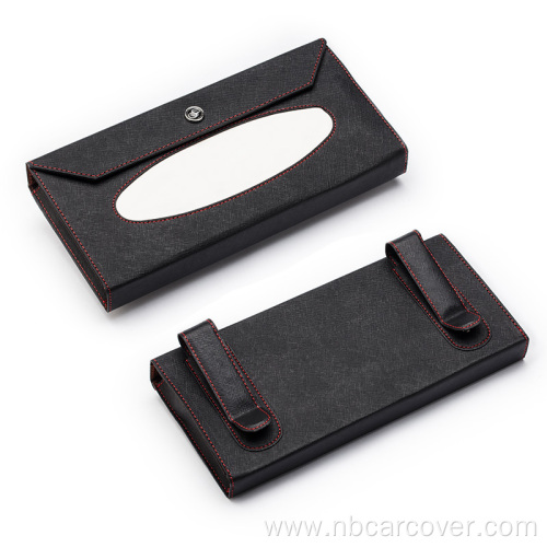 Leather tissue holder car hanging paper towel holder